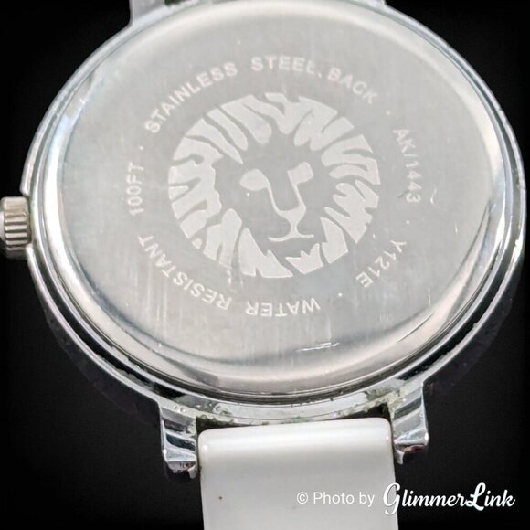 Anne Klein AK1443 White Ceramic Collection Clear Crystals Ladies Watch - Picture 10 of 14